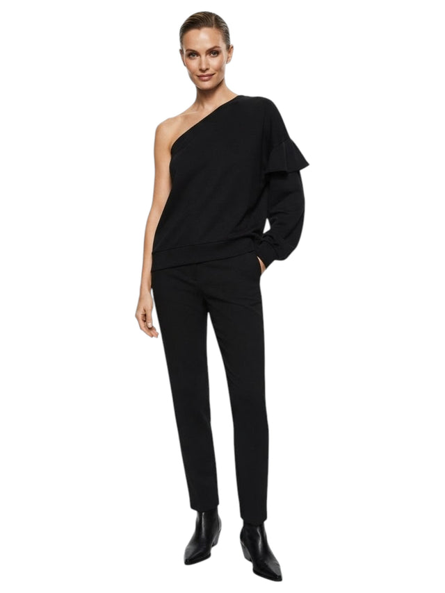 Image for Women's Plain One Shoulder Top,Black