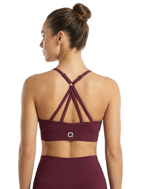 Image for Women's Plain Solid Sport Bra,Burgundy