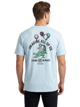 Men's Printed Back Top,Light Blue