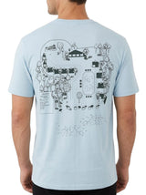 Men's Back Printed Top,Light Blue