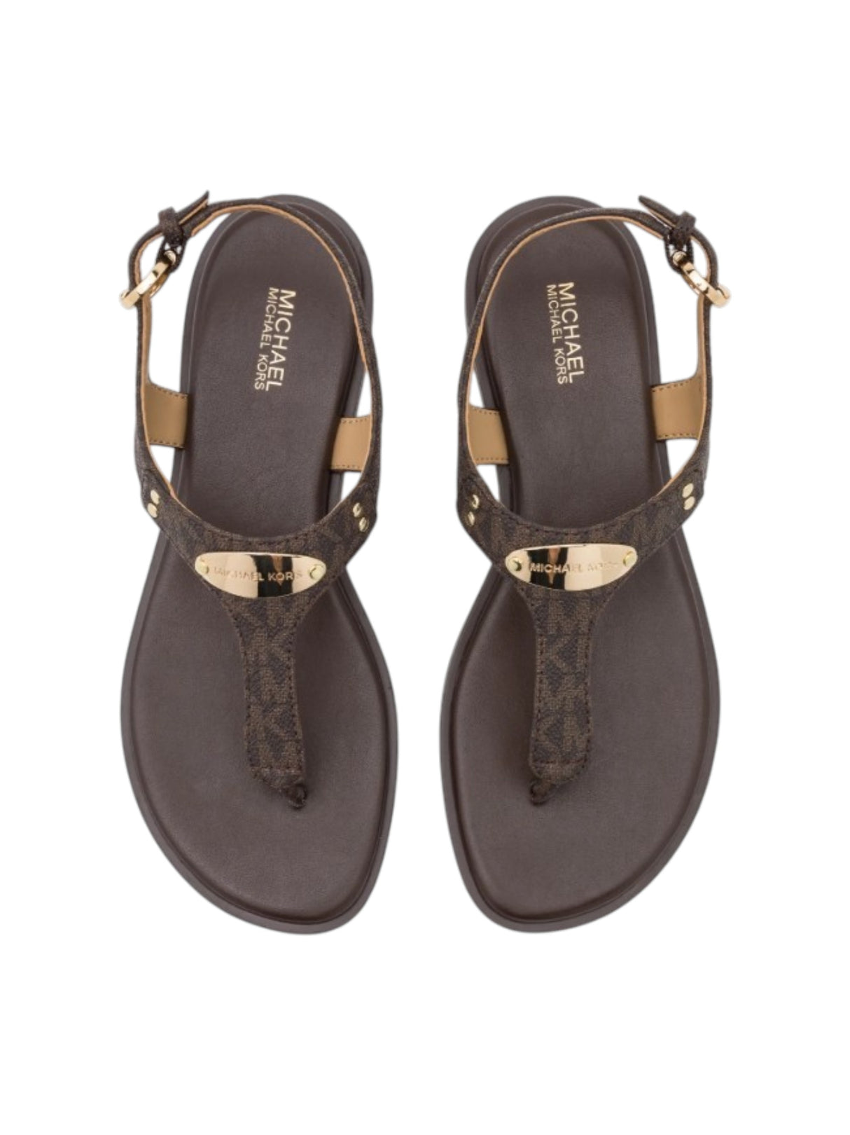 Women's Logo Designed Sandals,Dark Brown