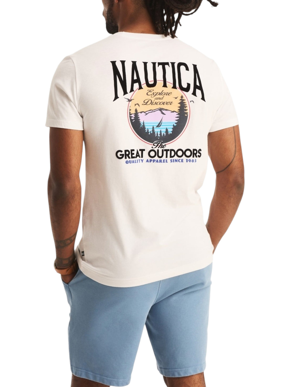 Men's Brand Logo Printed Back Top,White