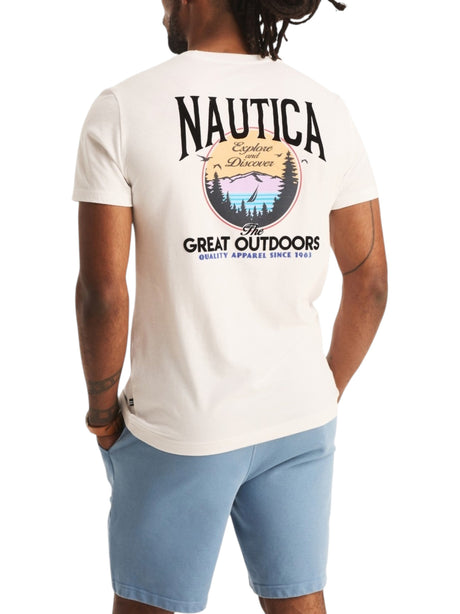 Men's Brand Logo Printed Back Top,White