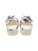 Women's Floral Slipper,White