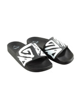 Women's Logo Patched Slippers,Black