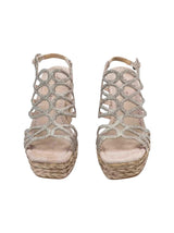 Women's Rhinestone Embellished Sandals,Dark Beige