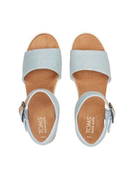 Women's Plain Denim Sandals,Light Blue