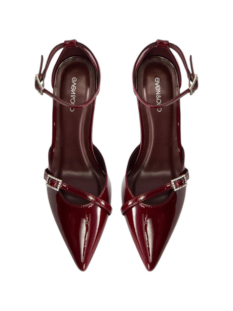 Women's Plain Heeled Shoes,Maroon