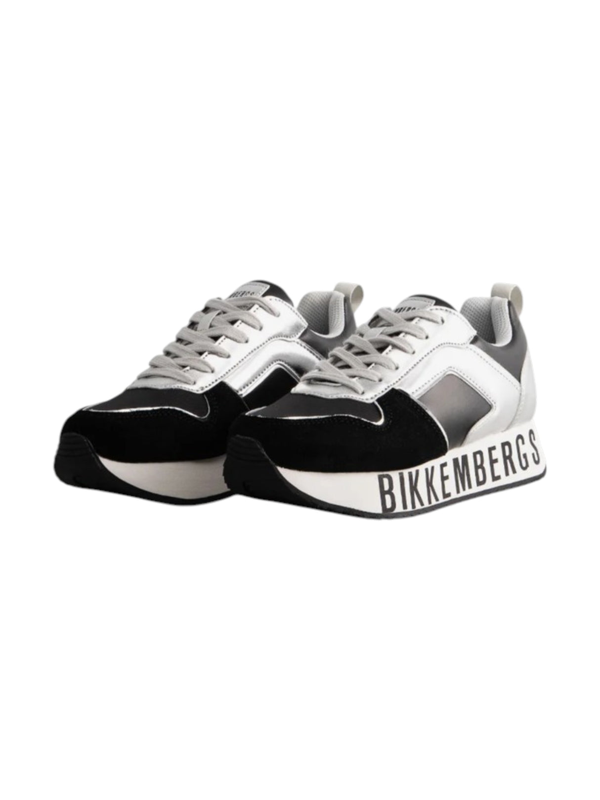 Women's Logo Patched Shoes,Black/Silver
