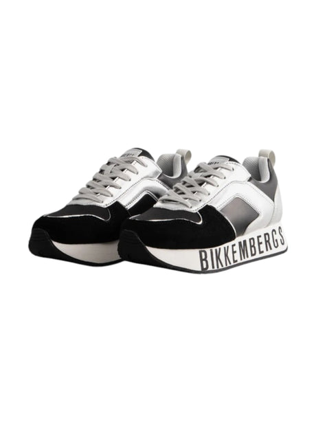 Women's Logo Patched Shoes,Black/Silver