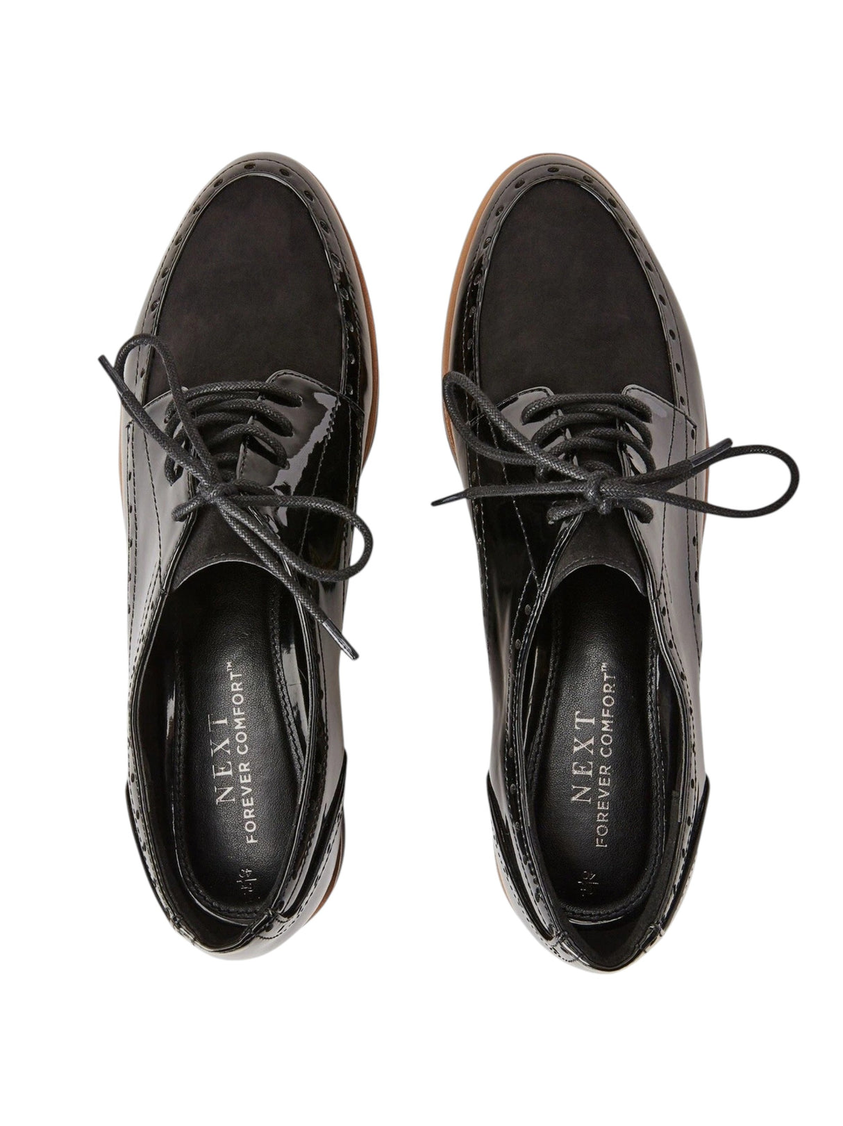 Women's Plain Brogue Shoes,Black