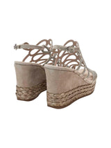 Women's Rhinestone Embellished Sandals,Dark Beige