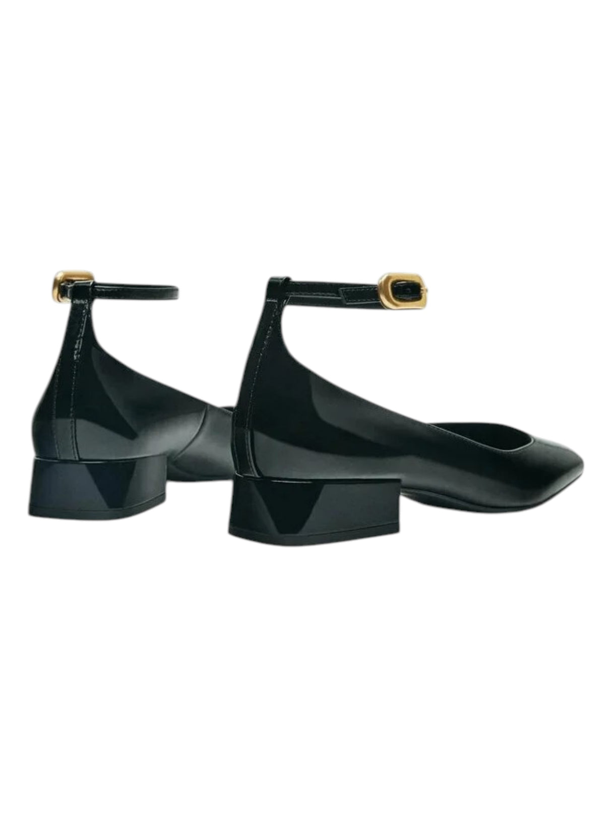 Women's Plain Bellorinas With Buckled Strap,Black