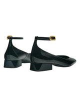 Women's Plain Bellorinas With Buckled Strap,Black