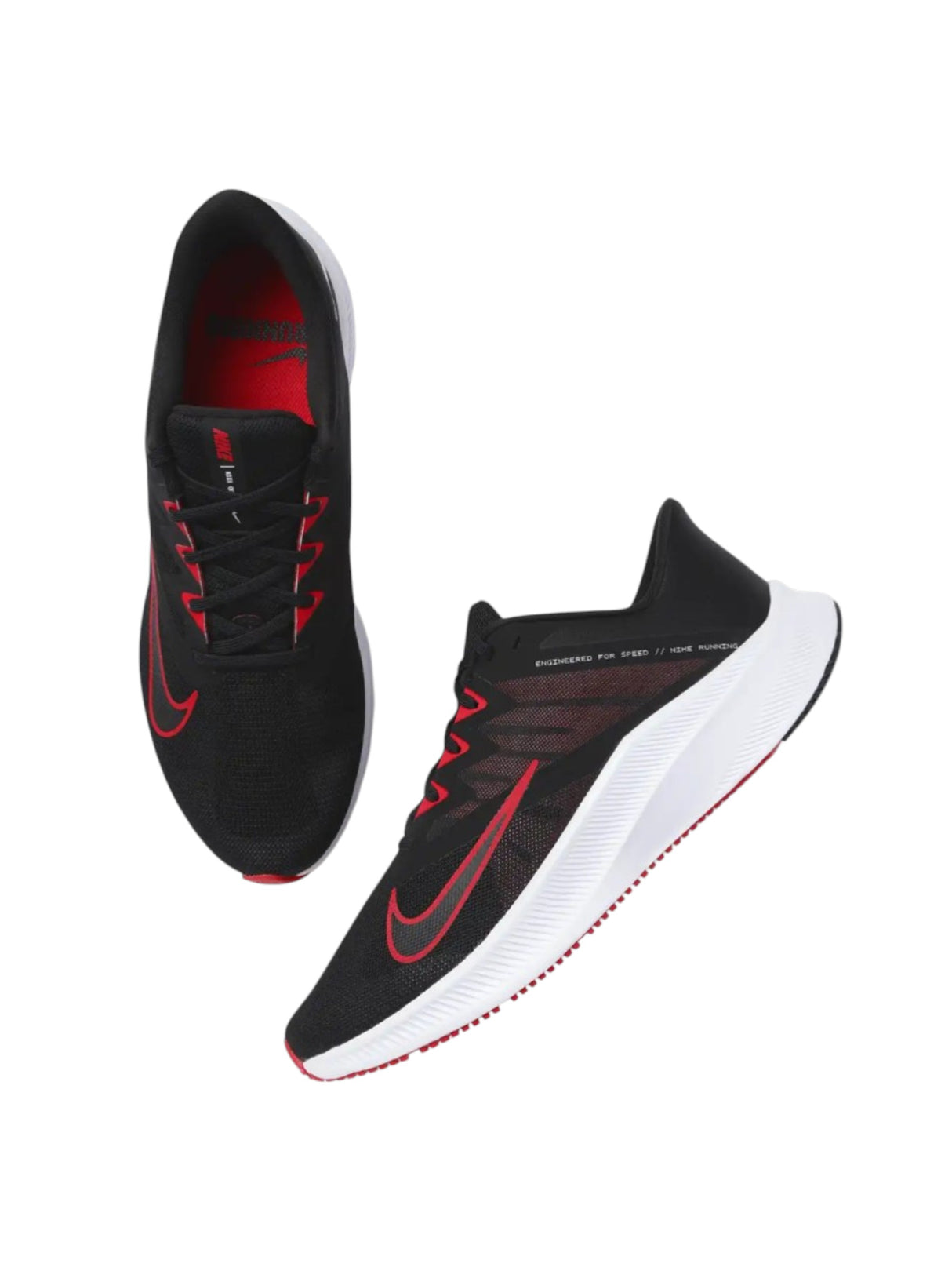 Quest 3 Men's Logo Patched Shoes,Black/Red