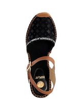 Women's Printed Sandals,Black/Brown
