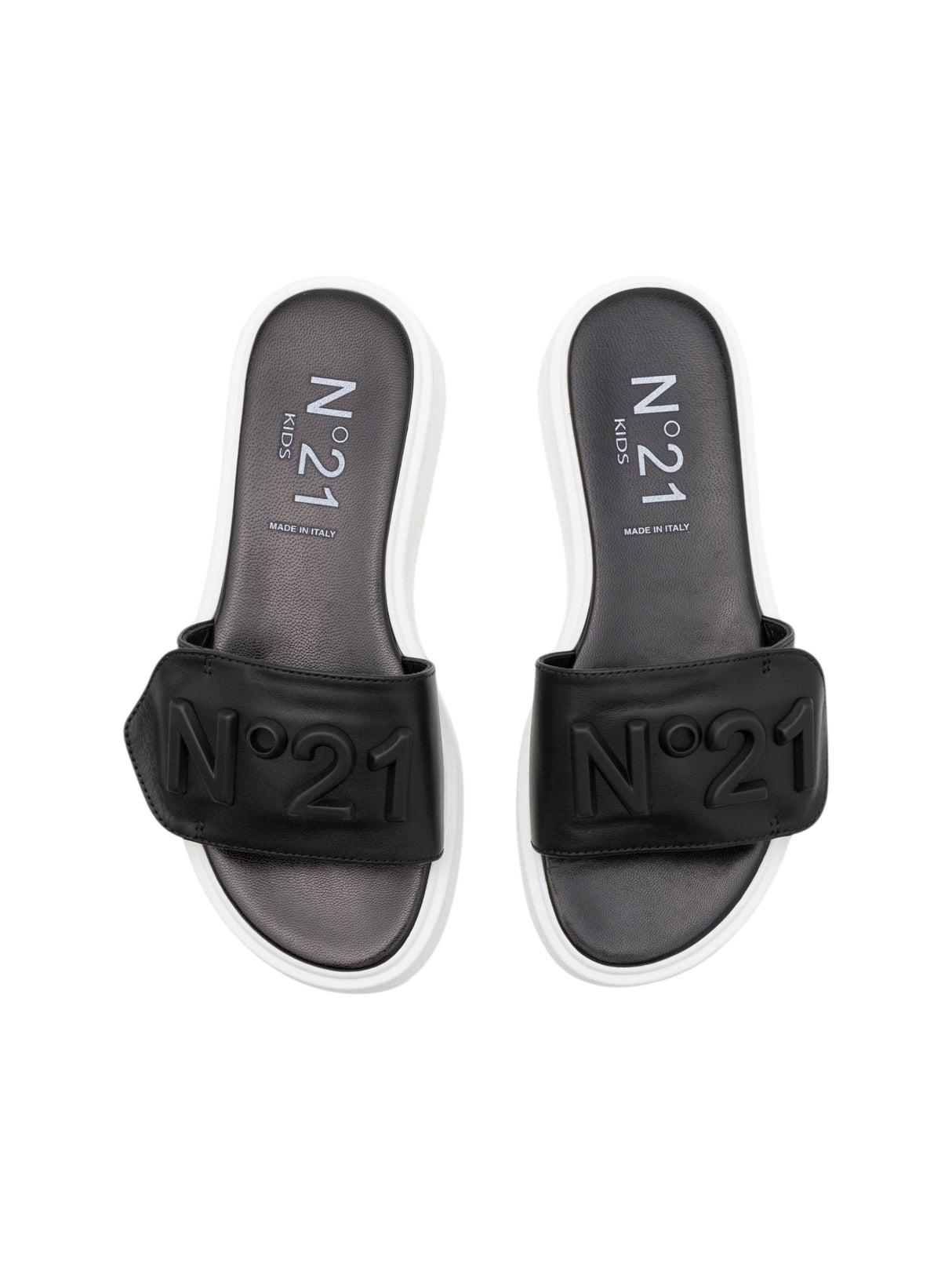 Kids Girl's Logo Patched Slippers,Black