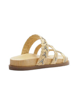 Women's Textured Slippers With Silver Detailing,Beige
