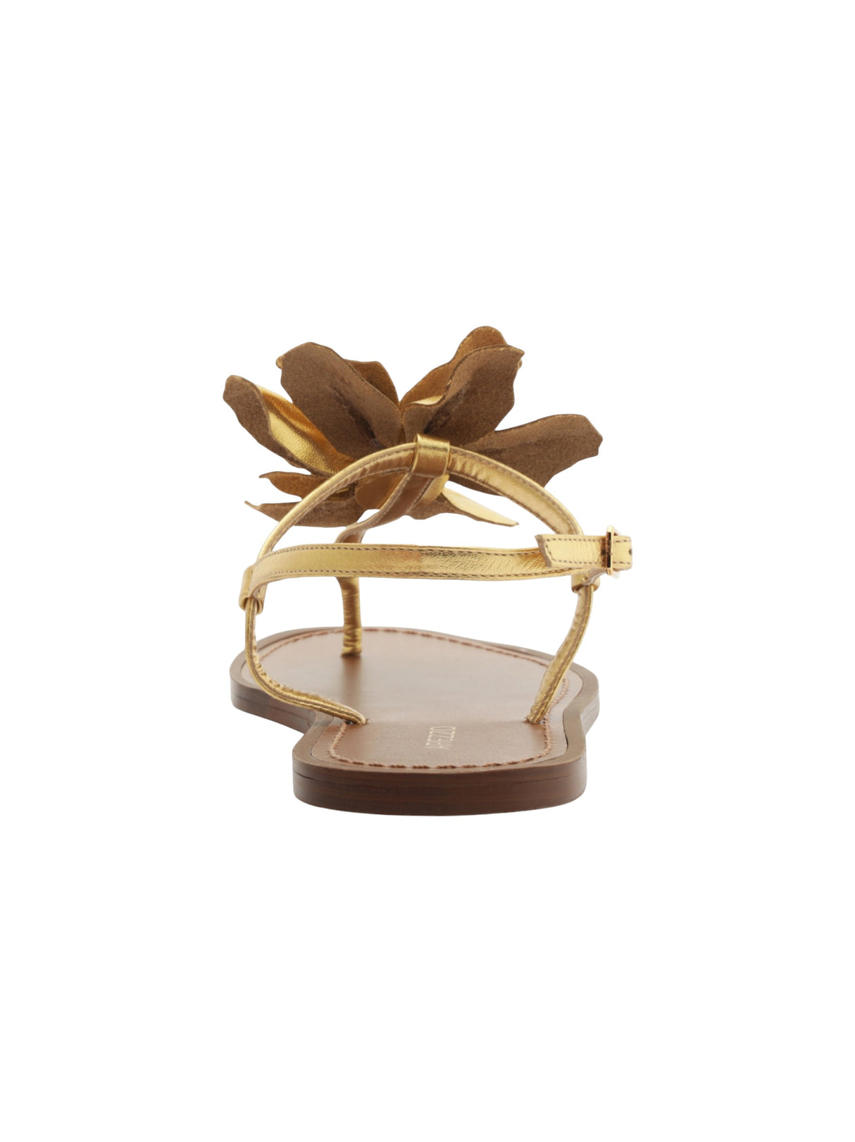 Women's Plain Bright Floral Sandals,Gold/Brown
