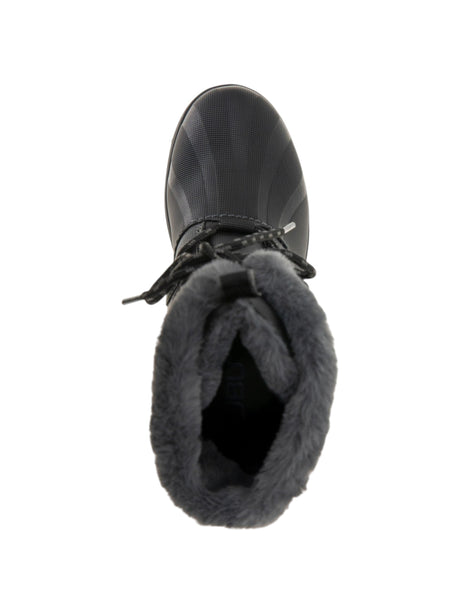 Women's Plain Brisky Winter Ankle Boots With Faux Fur Inside,Black