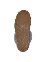 Women's Plain Slippers With Faux Fur,Grey