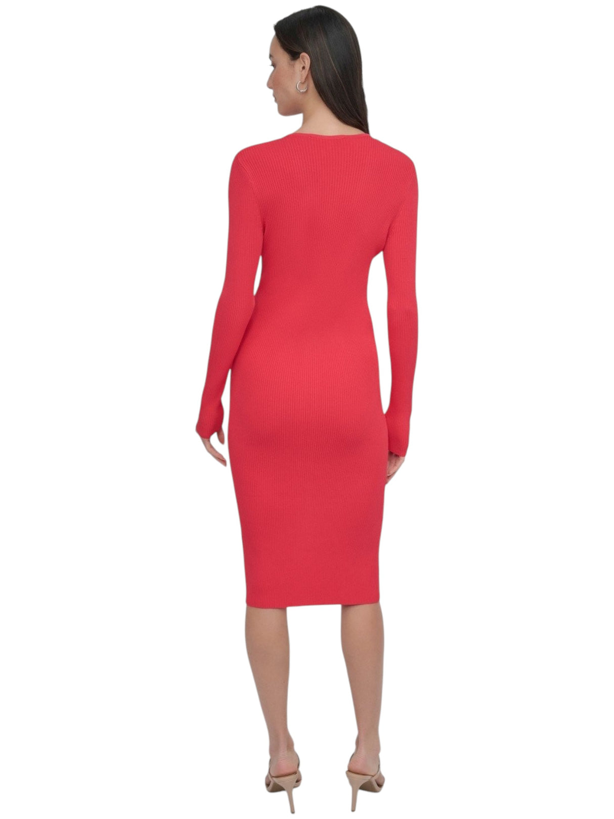 Women's Ribbed Dress,Red