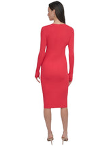 Women's Ribbed Dress,Red