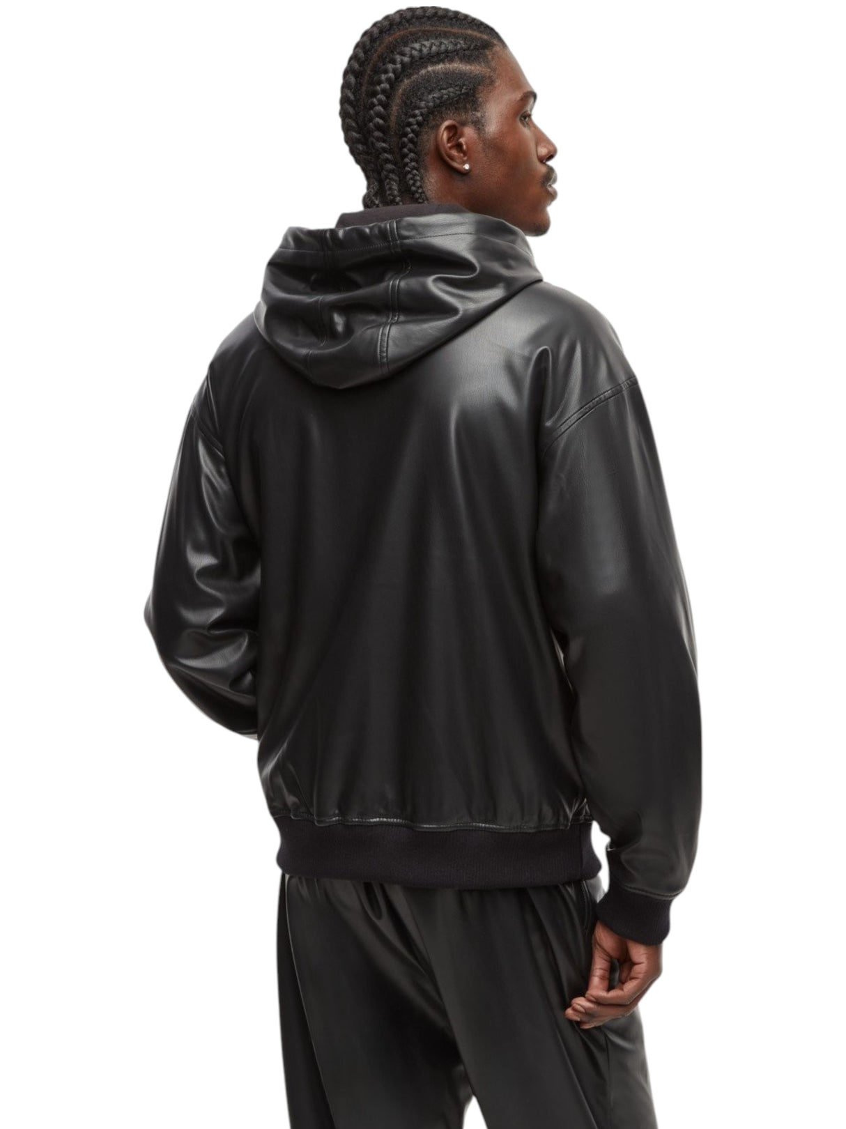 Men's Leather Jacket Simple,Black