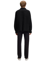 Men's Ribbed Knit Zip Shirt,Black