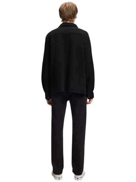 Men's Ribbed Knit Zip Shirt,Black
