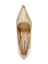 Women's Textured Heeled Shoes,Gold