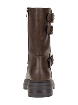 Women's Plain Engineer Ankle Boots,Brown