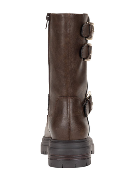 Women's Plain Engineer Ankle Boots,Brown