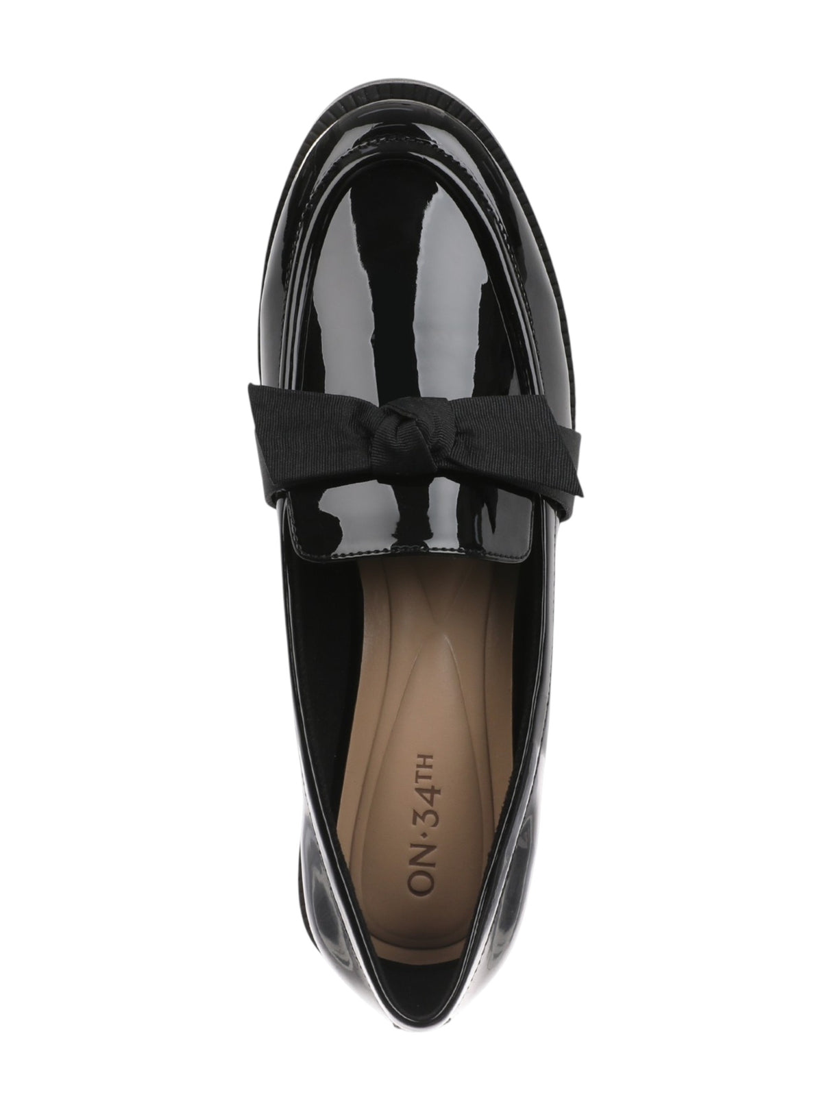 Women's Plain Bow Loafers,Black