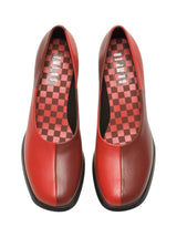 Women's Colorblocked Heeled Shoes,Red