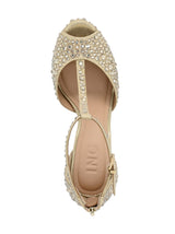 Women's Chacey Bling Pumps Sparkling Stone Heeled Shoes,Gold