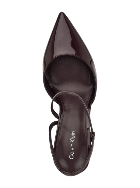 Women's Plain Solid Heeled Shoes,Burgandy