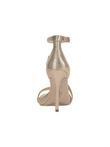 Women's Plain Glitter Strappy Heeled Shoes,Gold