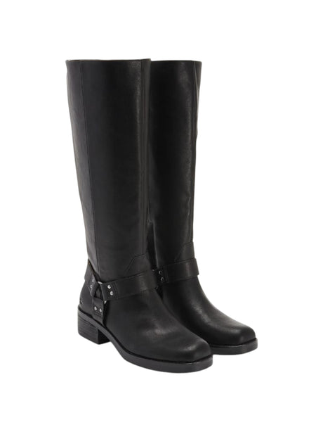 Women's Plain High Boots,Black