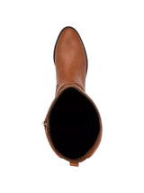 Women's Logo Patched High Boots,Brown