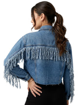 Women's Plain Denim Jacket,Blue
