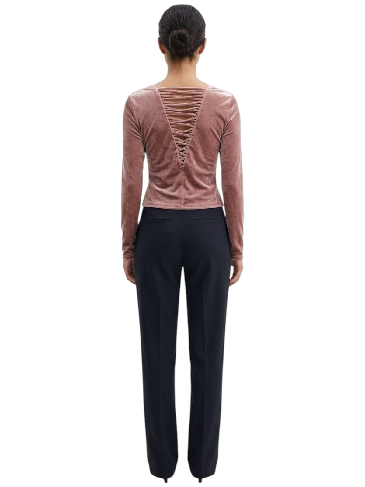 Women's Ribbed Top,Dusty Pink