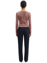 Women's Ribbed Top,Dusty Pink