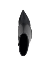 Women's Plain Leather Fold-Over Ankle Boots,Black