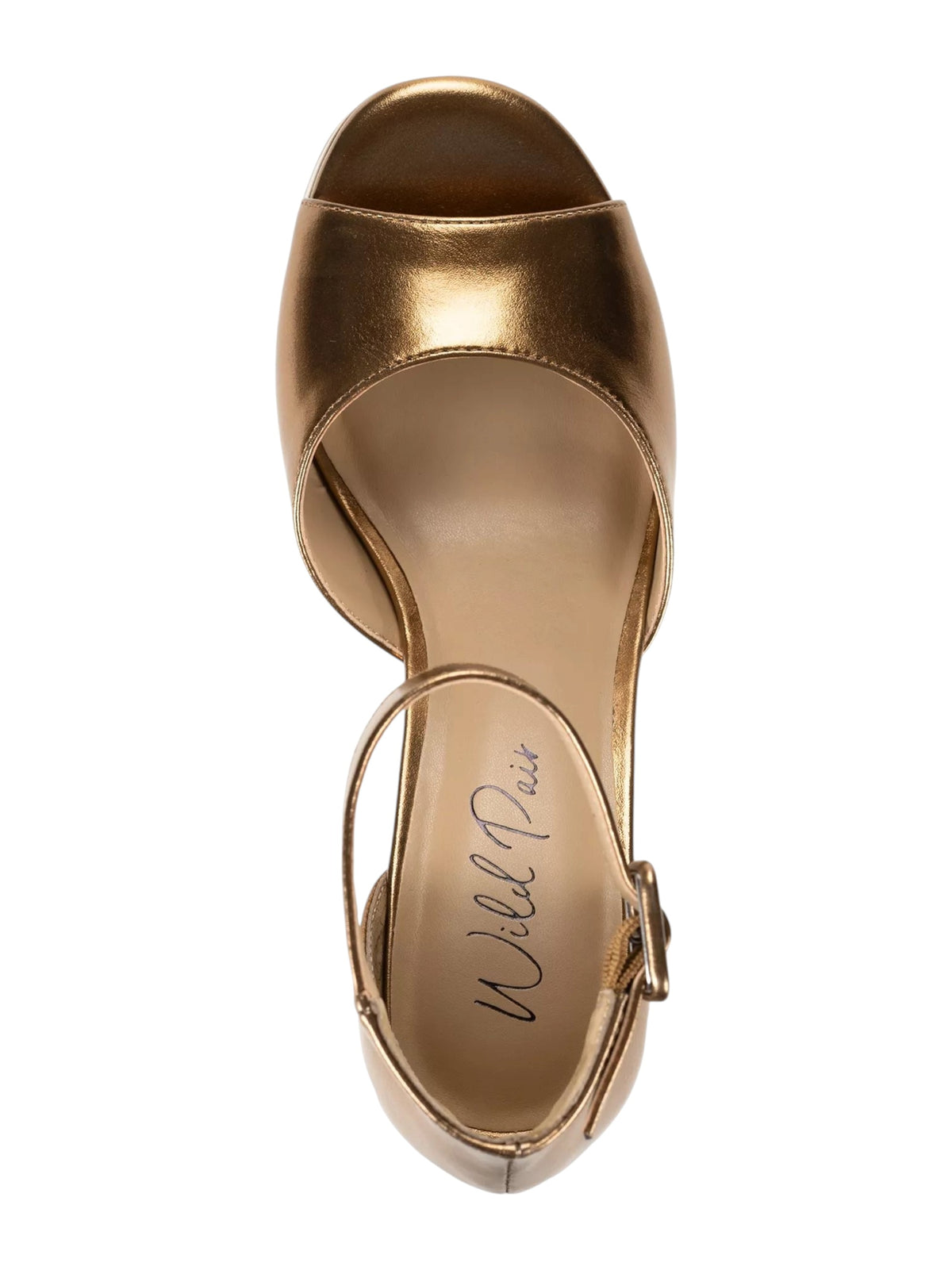 Women's plain Leather Block-Heel Sandal,Bronze