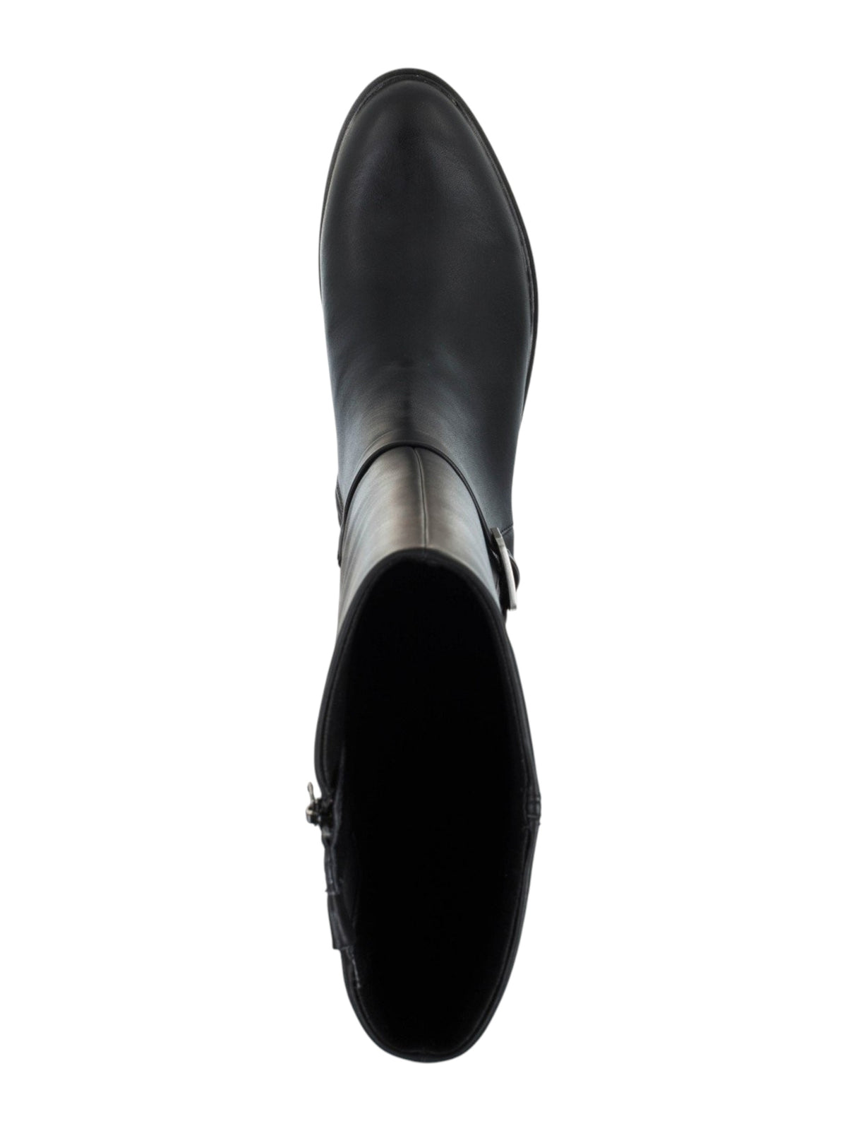 Women's Plain Leather Boots,Black