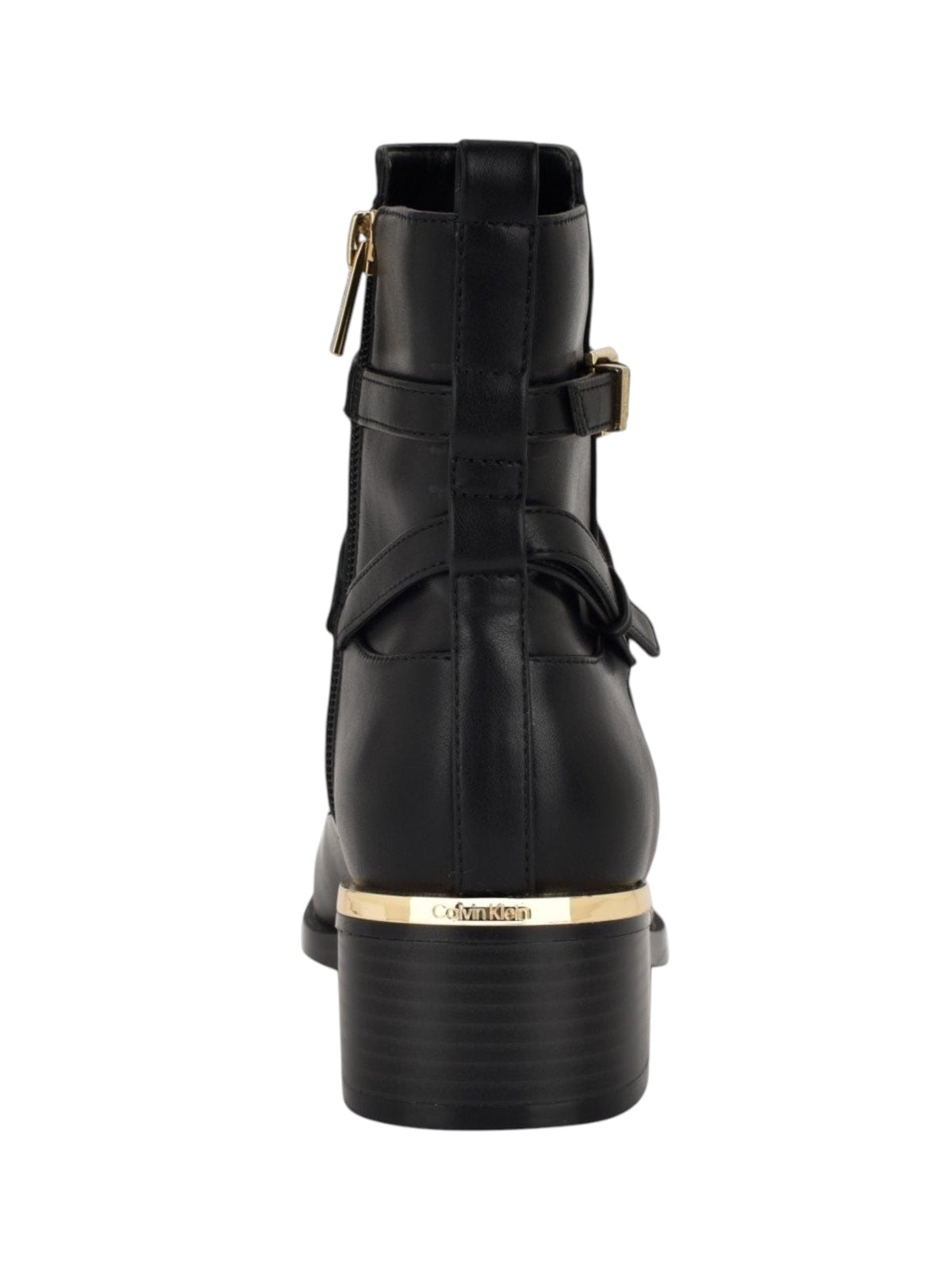 Women's Plain Leather Ankle Boots,Black