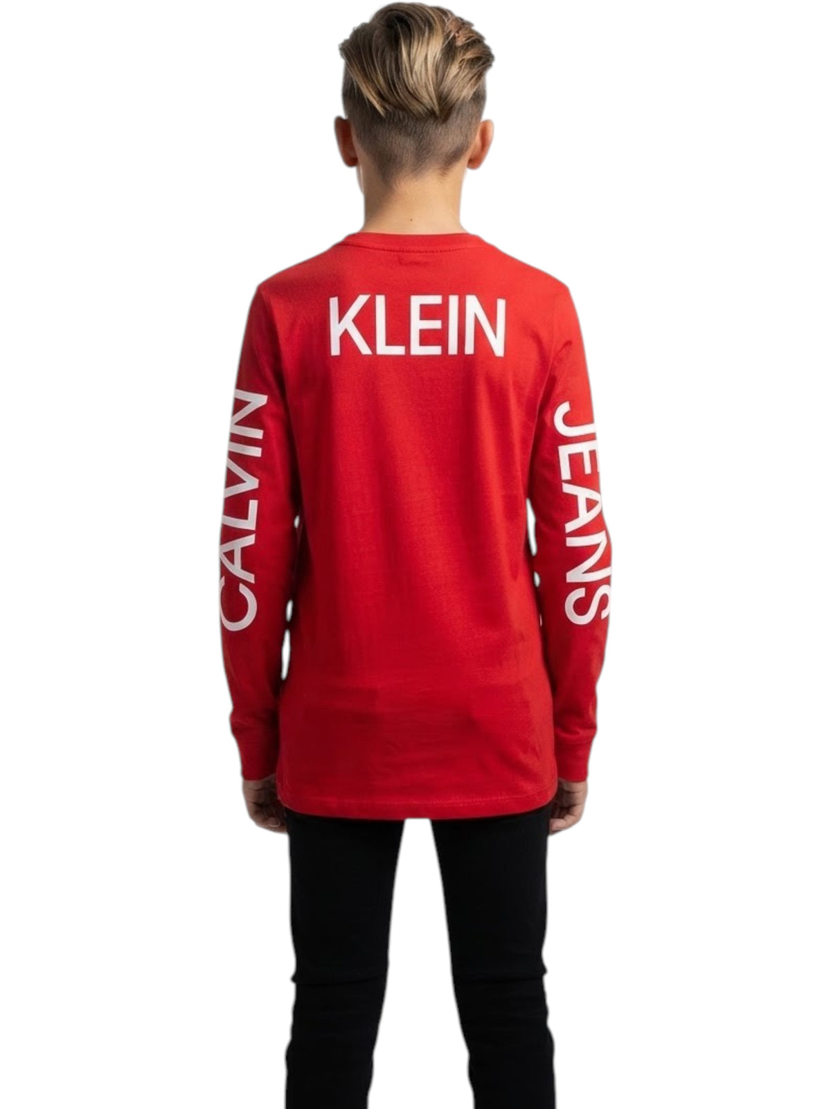 Kids boys Brand Logo Printed Top,Red