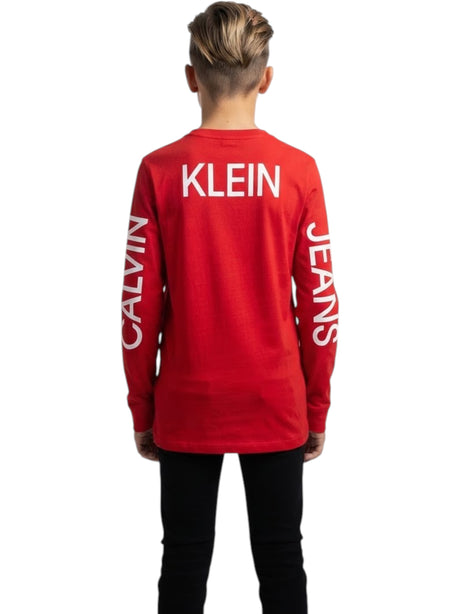 Kids boys Brand Logo Printed Top,Red