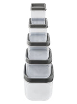 Set Of Food Containers, 5-Piece (Square, Grey)